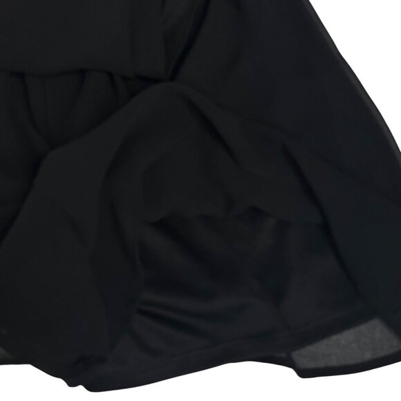 BCX Sleeveless Chiffon Overlay Romper Womens Large Black Keyhole Back New - Picture 6 of 9